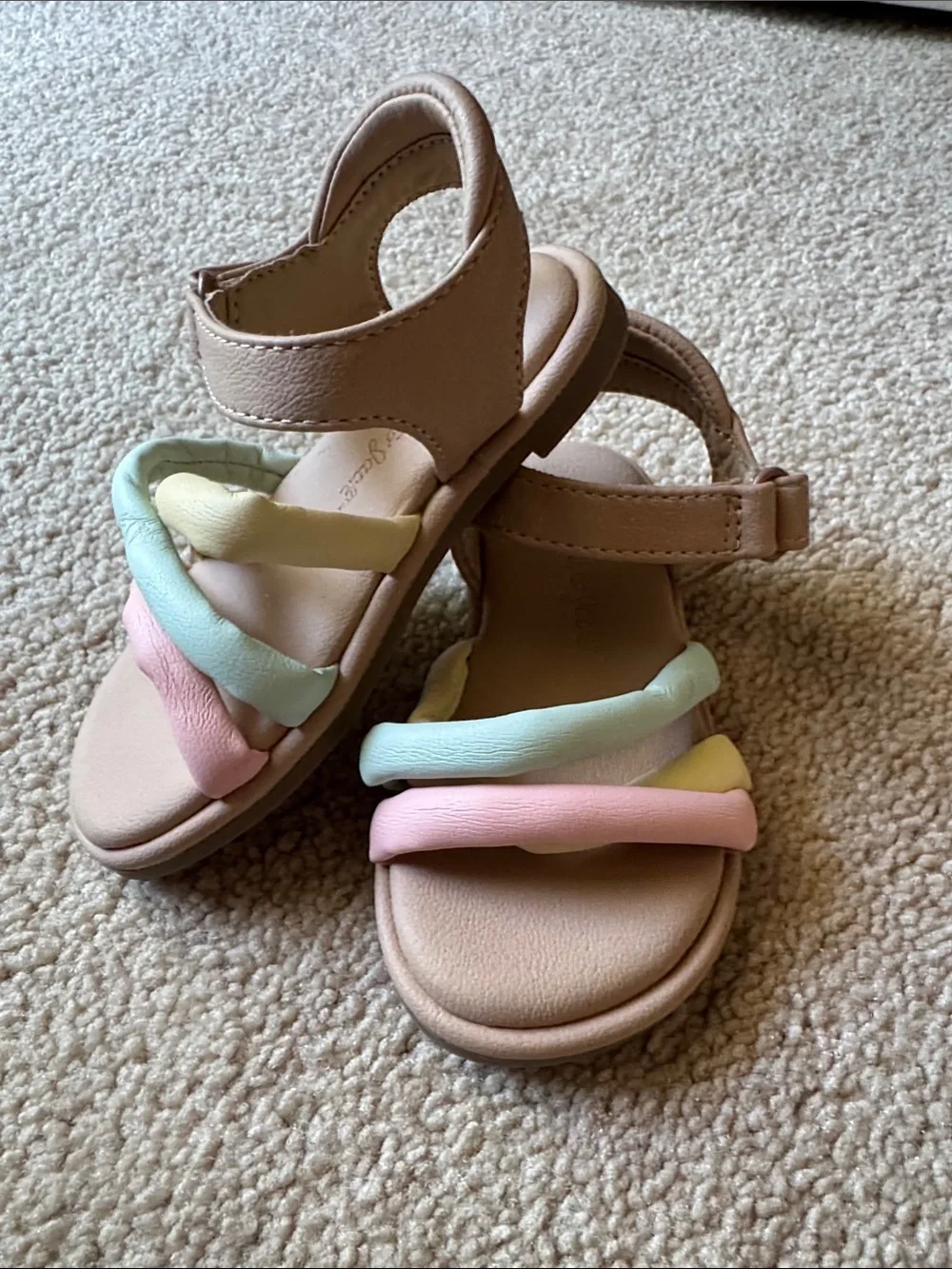 Cat & Jack Pastel Strap Sandals | Toddler Girls Size 5C | NWOT